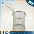 Stainless steel cylinder foods serving basket fries filter tools